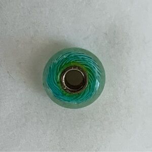 Trollbeads Retired Green and Turquoise Glass Bead